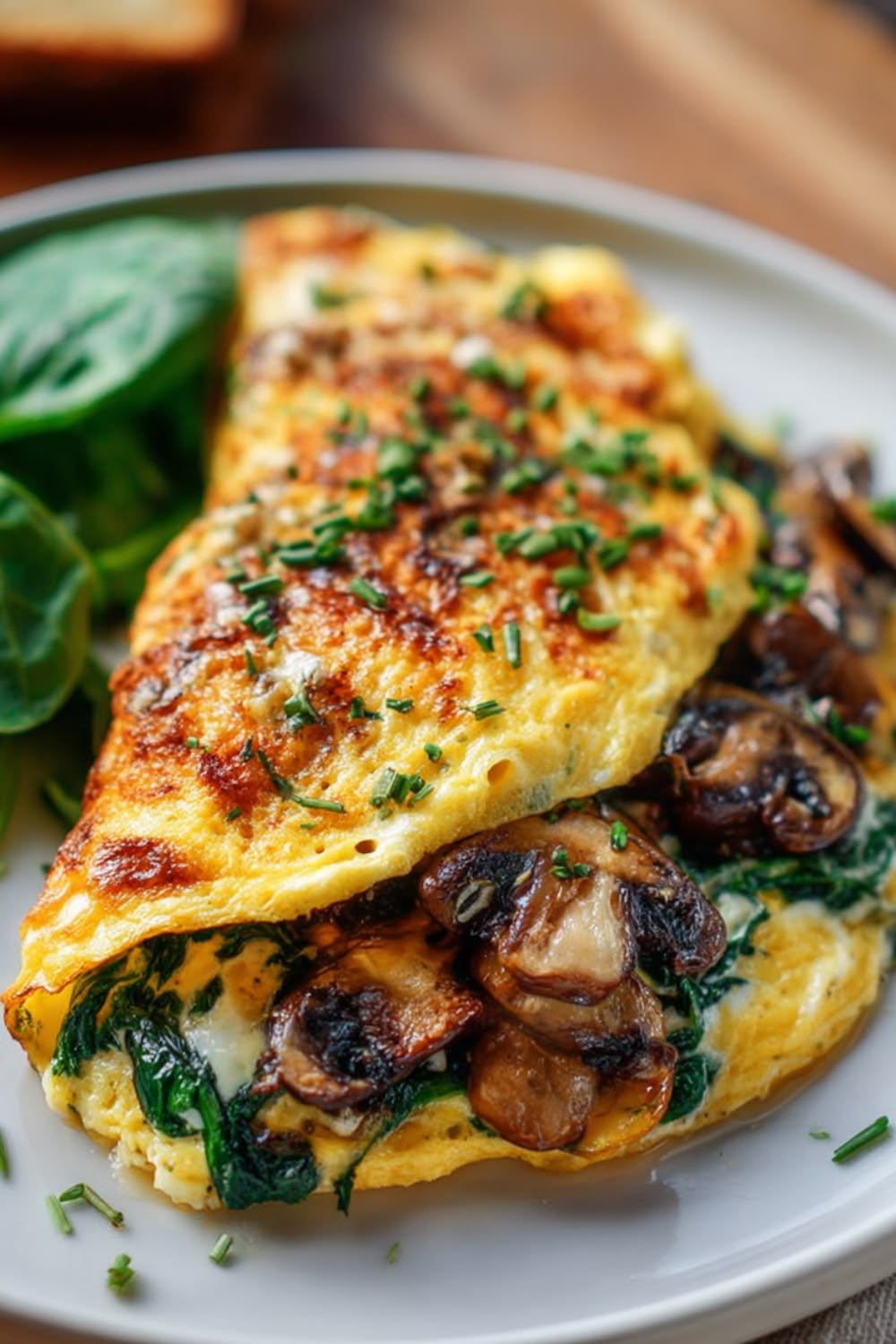 Omelete de cogumelos com cúrcuma