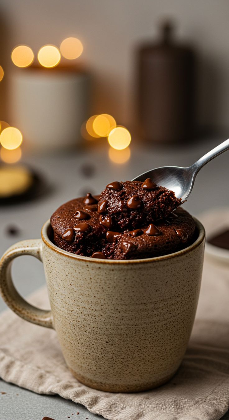Bolo de caneca com frutas vermelhas