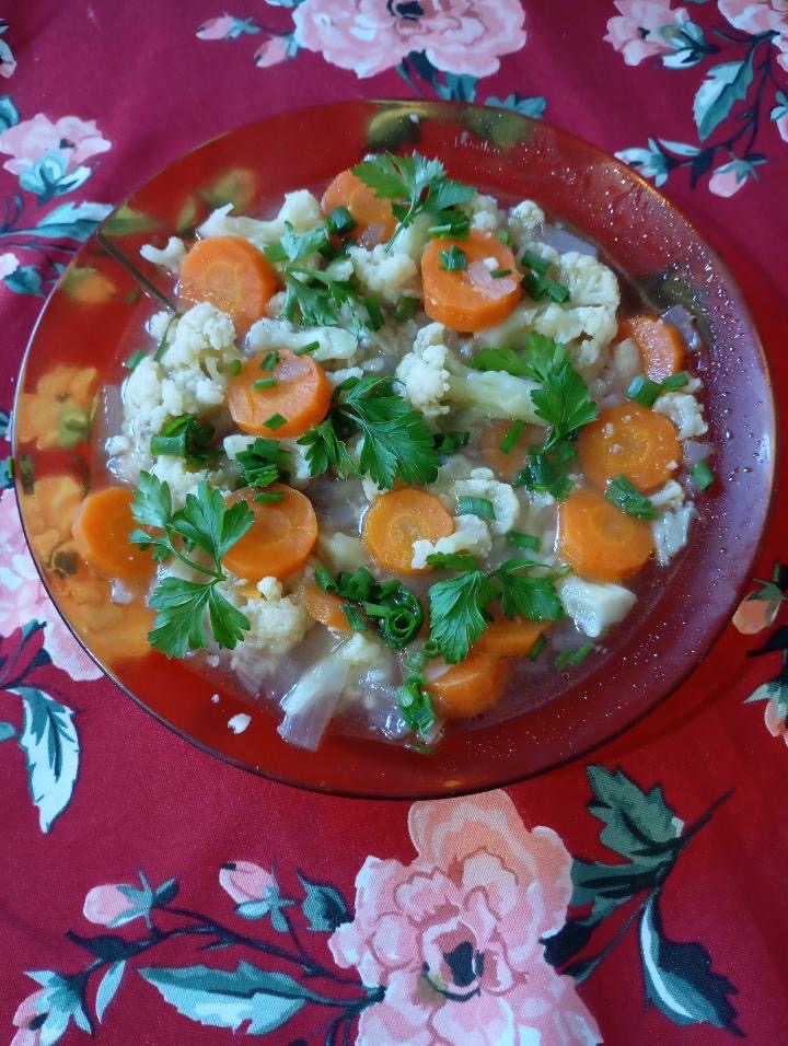 Sopa de legumes de uma aluna